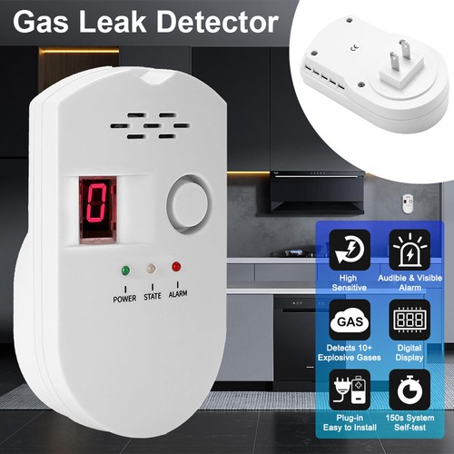 Plug-in Digital Natural Gas Leak Detector Alarm Sensor Propane Butane Methane US - Picture 2 of 10