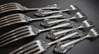 Wallace Grande Baroque Sterling Silver 8 TRUE Dinner Forks 8" Lot B