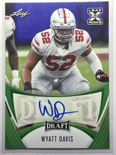 Wyatt Davis 2021 Leaf Draft Football RC Auto ohio st buckeyes football Green