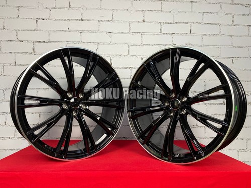 4X 22" ABT style Black 9.5J 5X112 alloy wheels for Audi A5 A6 A7 Q5 Q7 etron - Picture 10 of 20