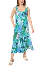 Attitudes by Renee Como Jersey Wide-Leg Crop Jumpsuit Ocean Palms
