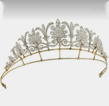 Late Victorian Rose Cut 10.4ct Diamond 10K Yellow Gold Over Wedding Tiaras/Crown