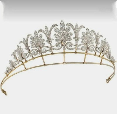 Late Victorian Rose Cut 10.4ct Diamond 10K Yellow Gold Over Wedding Tiaras/Crown