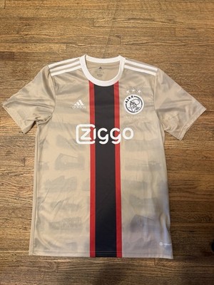 adidas Ajax Amsterdam Beige/Black/Red Soccer Jersey Shirt Size M