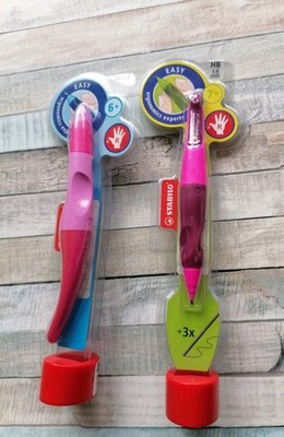 STABILO Tintenroller easy + 3 Minen löschbar + EASYergo 1.4 Druckbleistift pink
