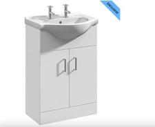 550mm Floor Standing Vanity Unit & Basin - 2 Tap Holes