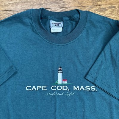 Vintage Cape Cod Shirt Deadstock Green Beach Highland Lighthouse Small Cuffys