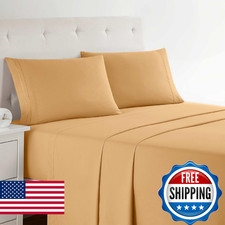 Clara Clark Bed Sheets, Premier 1800 Series 4 Piece Bed Sheet Set, Deep Pocket,
