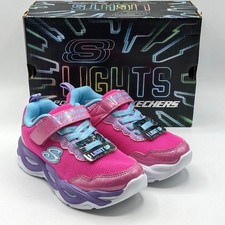 SKECHERS "S Lights" Girl s Athletic Light-Up Shoes Pink Toddler Youth Sizes