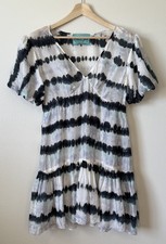 Amanda Bond Alix Mini Babydoll Dress XS/S Hand Tie Dye Puff Short Sleeve Boho