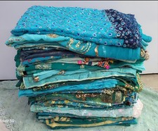 Vintage Indian Georgette Dupatta Lot of 10 Same Color Sequins Decorative Scarve