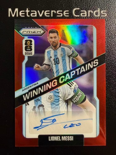 2026 Panini Prizm FIFA World Cup Winning Captain Auto Red Lionel Messi /49
