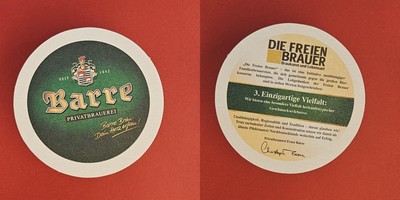 Barre 3. Einzigartige Vielfalt Brauerei Bierdeckel Bier