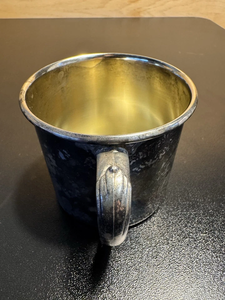 Taza de bebé para niños Oneida TUDOR plateada vintage sin monograma Hecho en EE. UU. 2.5" Foto 3 de 4