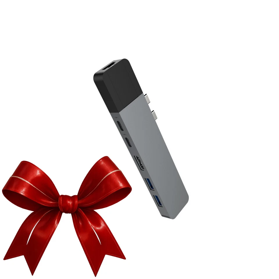 HyperDrive NET 6 In 2 USB C Hub Data Transfer (Space Gray)