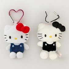  Set of 2 Couple Kitty Cat Plush Keychain BBF Key Charm Clip Ring Tote Bag