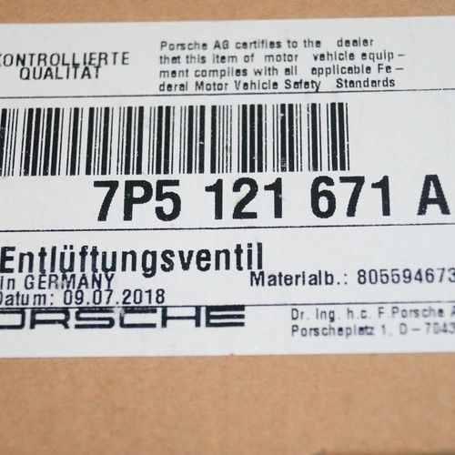 PORSCHE CAYENNE Coolant Expansion Tank Valve 92A 7P5121671A GENUINE NEW - Picture 6 of 6