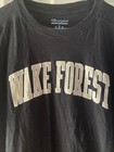 Wake Forest Demon Deacons Champion Mens Lgtwt Black Ss T Shirt Sz Lg Exc Cond