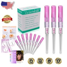 20G Hollow Piercing Needles 50pc - Surgical Steel Ear Nose Belly Lip Kit