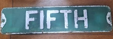 Vintage Street Sign: Fifth, Embossed, 24" x 6", steel