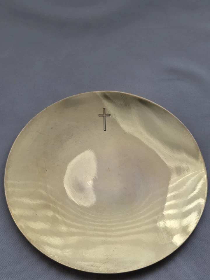 SILBER PATENE VERGOLDET 835 PUNZIERT ALTAR 94 GRAMM ZUBEHÖR MESSKELCH KELCH - Bild 2 von 4