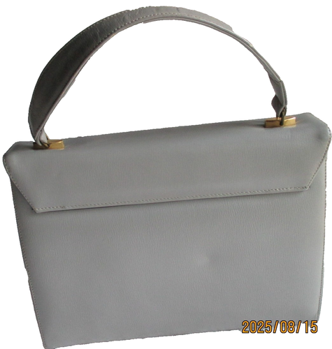 Vintage Gray Top Handle Leather Handbag Purse Made in Canada - Picture 4 of 6