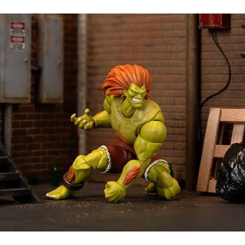 Jada Toys Action Figure Blanka Street Fighter II: Scala 1:12, 17.8 Cm, Articolata, Accessori Tuono Elettrico - 2