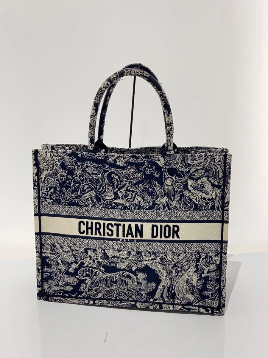 Sac fourre tout Christian Dior toile bleu marine motif total 50 MA 0252 livre devant occasion