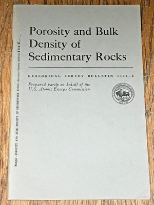Vintage 1964 Porosity and Bulk Density of Sedimentary Rocks, Geochemistry