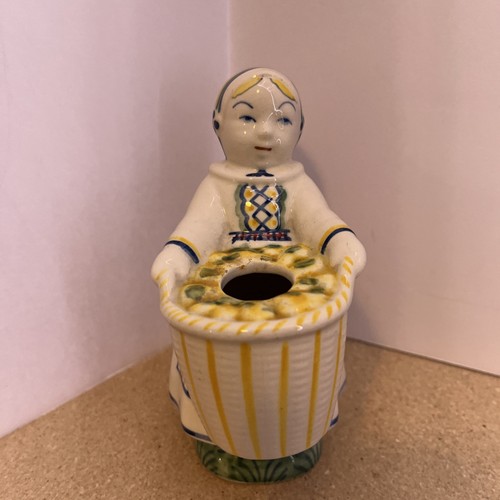 Vintage Denmark JUS Royal Copenhagen Ceramic Girl Figure Holding Basket - Picture 1 of 13