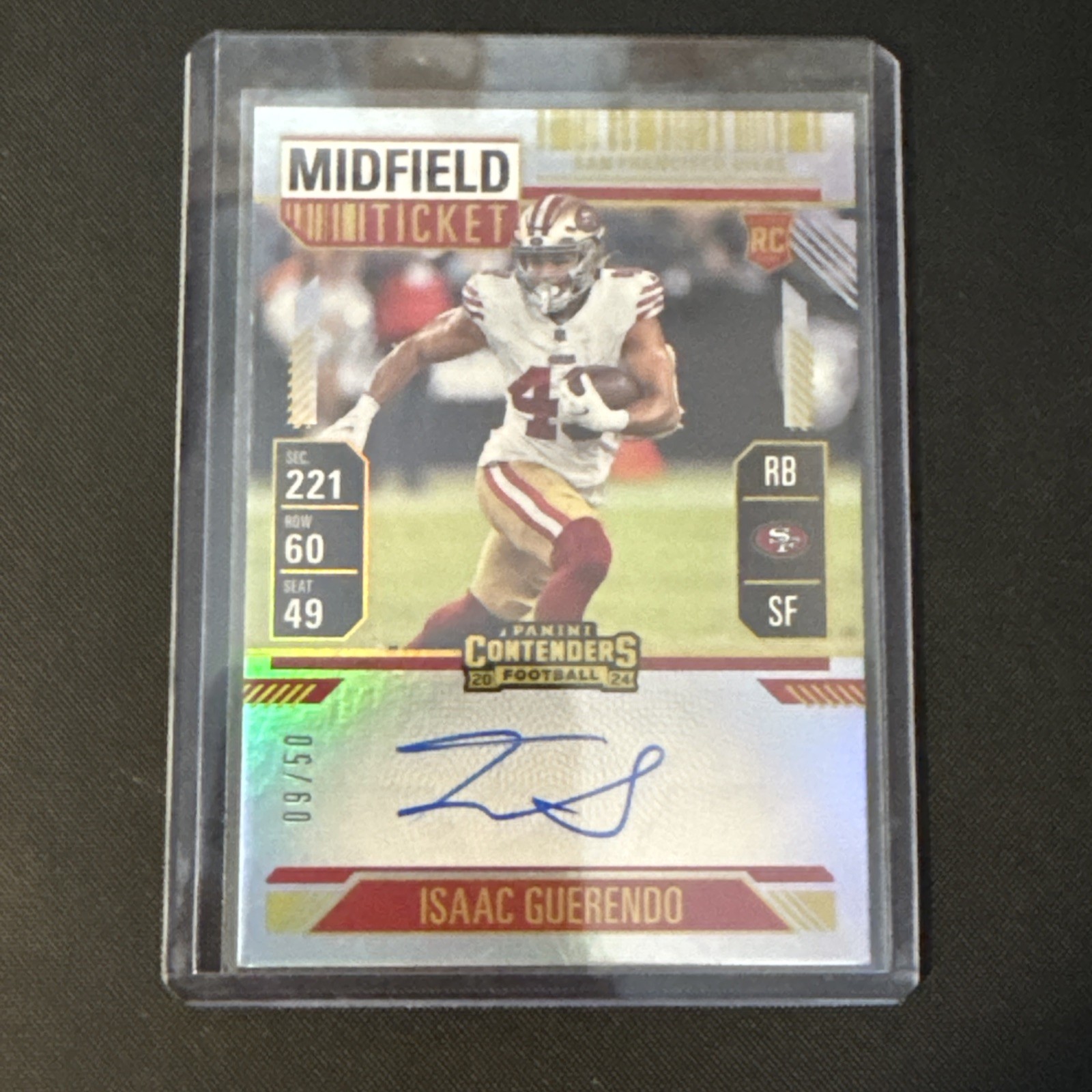 2024 Contenders Midfield Ticket #138 Isaac Guerendo RC Rookie RPS Auto /50