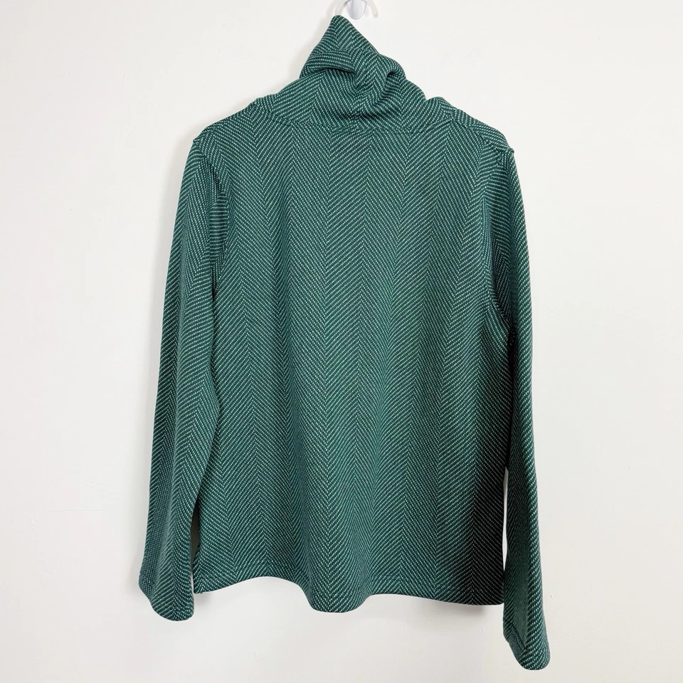 Top J Crew cuello embudo para mujer XL verde grueso forrado de vellón H1549 Foto 2 de 4