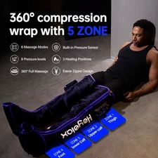 Heyelax Leg Massager with Heat Air Compression Shiatsu Leg Kneading Massage