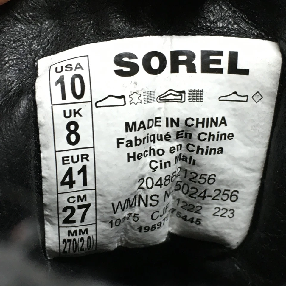 Sorel Evie II NW Botines Botines Zapatos Mujer Talla 10 Marrón Negro Acolchado Foto 3 de 4