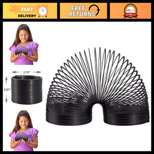 Original Walking Spring Toy - Black Metal Slinky, Fidget Party Favor for Kids
