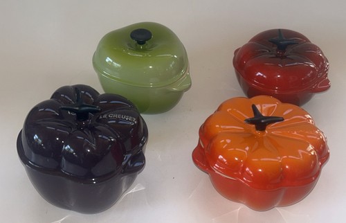 LeCreuset Set Of 4 Mini Petite Vegetable Casseroles Fruit Cocottes W/ Lids