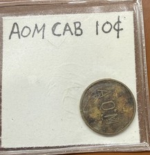 AOM Cab 10c Ten Cent Transit Token - DMR