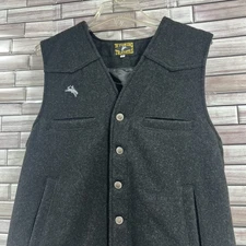 Wyoming Traders Mens M vest Wyoming Virgin Wool  Western Cowboy Ranchwear black