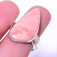 Pink Opal - Australia Handmade 925 Sterling Silver Ring s.9.5 R6086-73 A341
