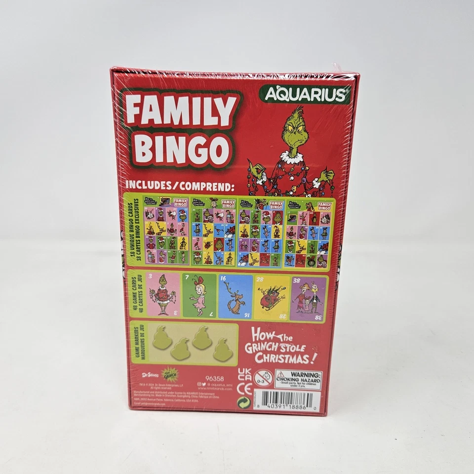 BRAND NEW Dr. Seuss The Grinch Family Bingo Game - Family Game Night Christmas - Image 2 of 3