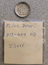1013-1024 SILVER ITALY MILAN DENARO SCODELLATO HENRY II CONCAVE COIN
