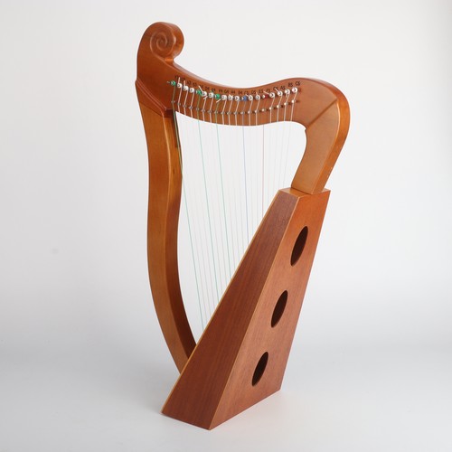 19 String Lyre Irish Harp Solid Wood Veneer Lyre Stringed Lever Harps Instrument - Picture 12 of 12