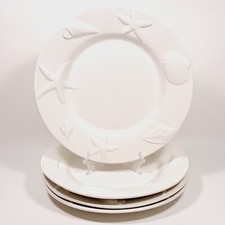 Pottery Barn SEASHORE Dinner Plates 11  Embos...