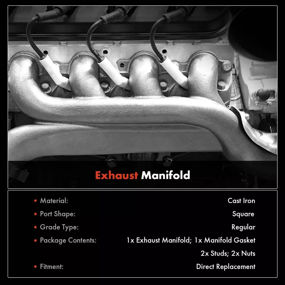 Colector de escape izquierdo con junta para Ford F-250 F-350 E-350 Econoline Club Wagon Foto 3 de 4