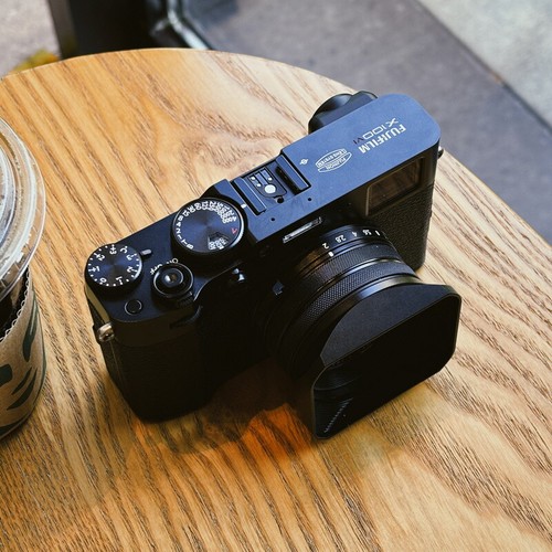 Metal Aluminum Alloy Silver Black Camera Lens Hood with Cap For Fujifilm X100VI - Picture 20 of 26