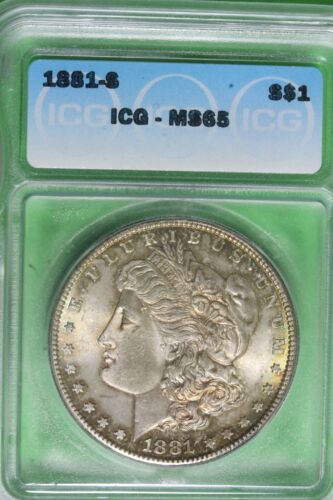 1881 -S ICG MS65 MORGAN SILVER DOLLAR #B36525 - Picture 1 of 2