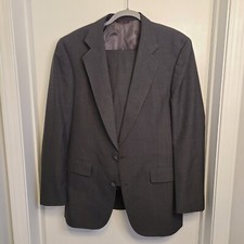 Vintage Hart Schaffner Marx Suit Custom Made In The USA Union ACTWU Charcoal