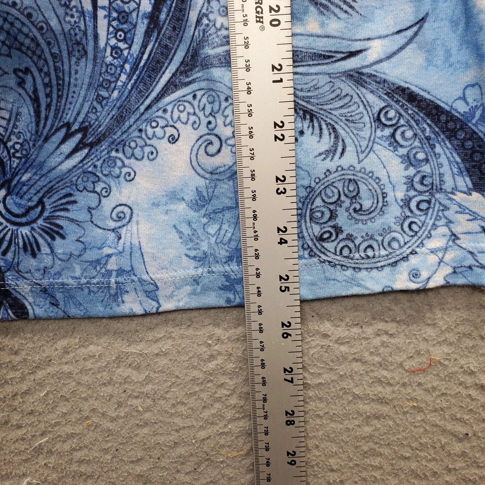 Top tejido Caribbean Joe para mujer 2X multi cachemira manga 3/4 cuello en V profundo plisado Foto 3 de 4