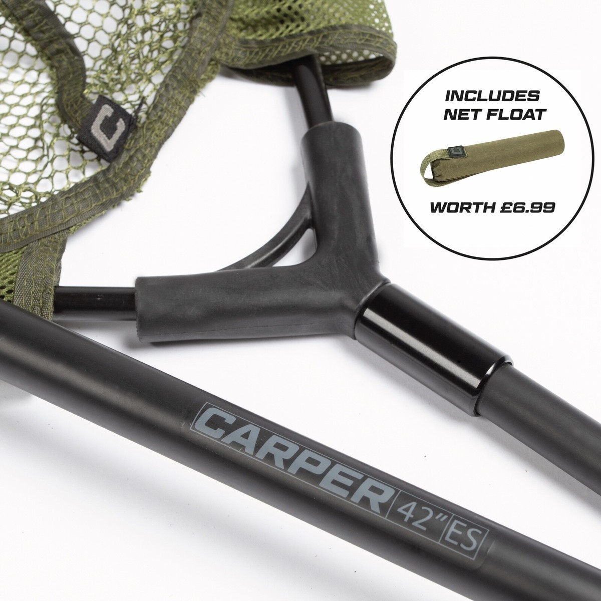 Carp Fishing Landing Net 42” – 2-Piece With Floats For Coarse Fishing 10 thumbnail image