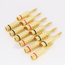 12pcs Gold Plated Banana Plug for HIFI Audio Speaker Cables Brass Connectors 4mm